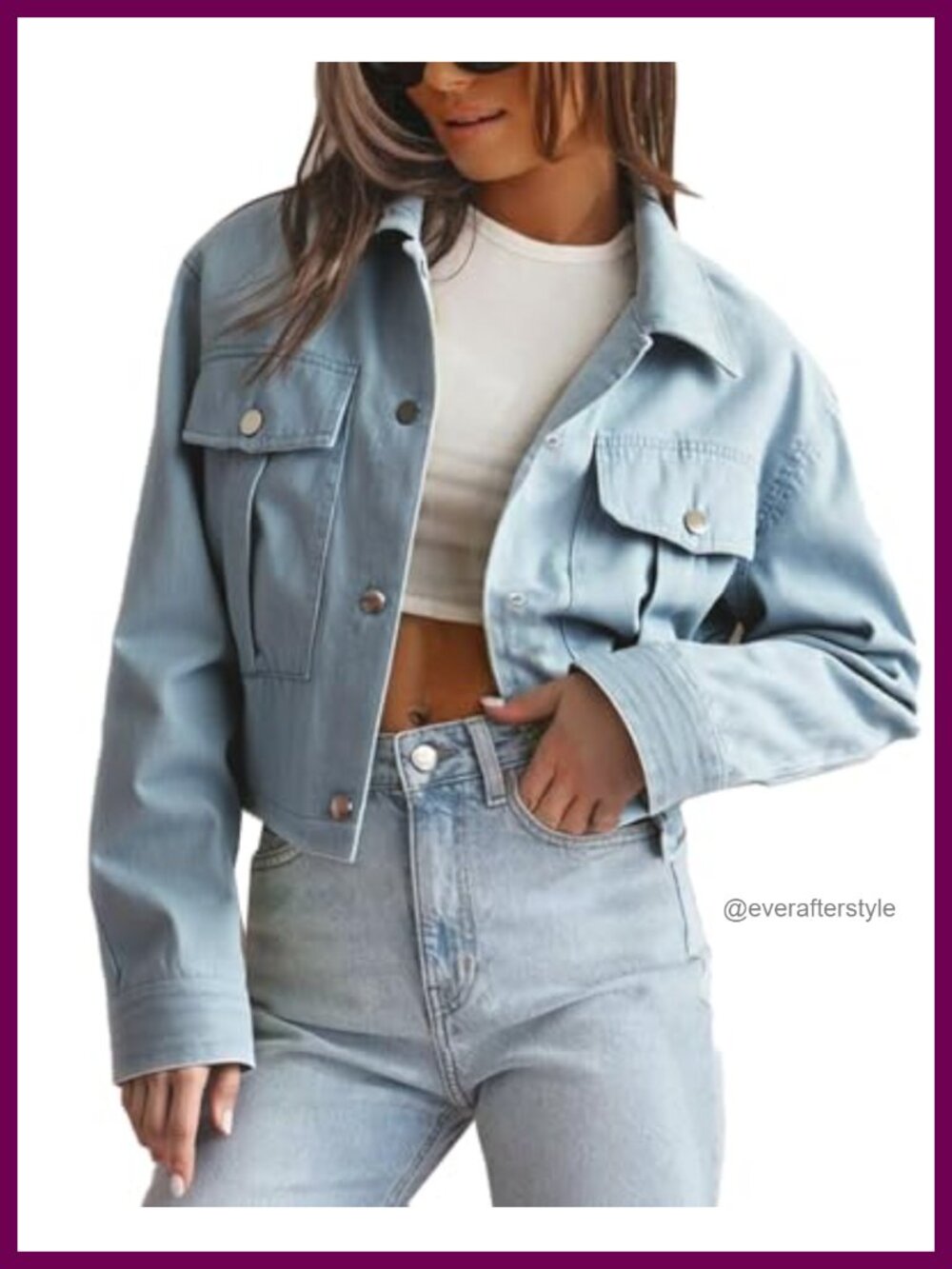 Cropped Utility Shacket Barn Jacket Oversized Fit Casual Outerwear